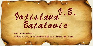 Vojislava Batalović vizit kartica